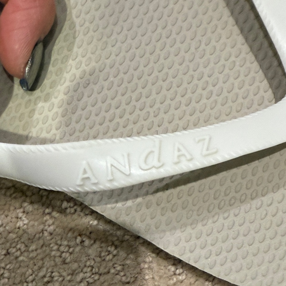 Andaz Grey Flip Flops with White Straps - Picture 3 of 4